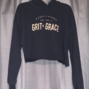 Black Hoodie with Grit + Grace Print
